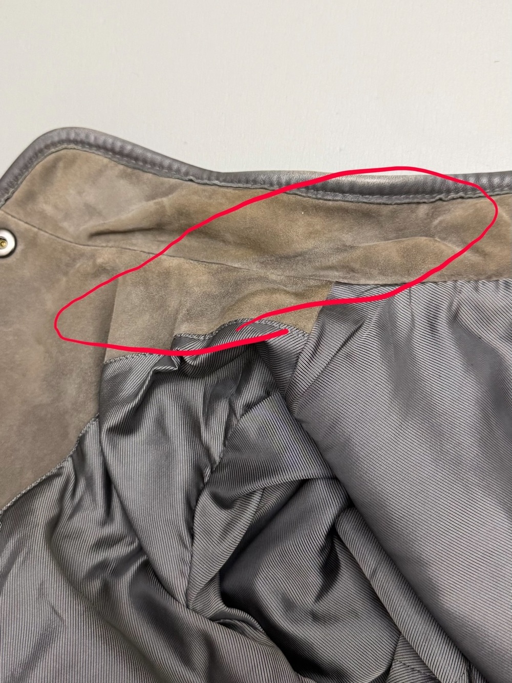 Classiques Entier Atelier 100% Leather Suede Jacket Brown Gray Trim Snap Front M - Picture 12 of 16